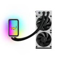 HYTE Thicc Q60 Digital 240mm AIO Liquid Cooling System – 5” Ultraslim HD Display with 42 Pixel qRGB LEDs – High-Performance Dual Pumps and 240x52mm Radiator - White