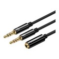 UGREEN 3.5mm Female to 2 Male Audio Cable Aluminum Case (Black)