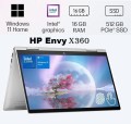 HP ENVY x360 2-in-1 Laptop PC 14 ES1023dx - Intel Core 7 150U Processor 16-GB 512-GB SSD Intel Integrated Graphics 14” Full HD 1080p IPS MicroEdge Touchscreen Convertible Display PolyStudio Audio Backlit KB FPR W11 (Natural Silver, NEW)